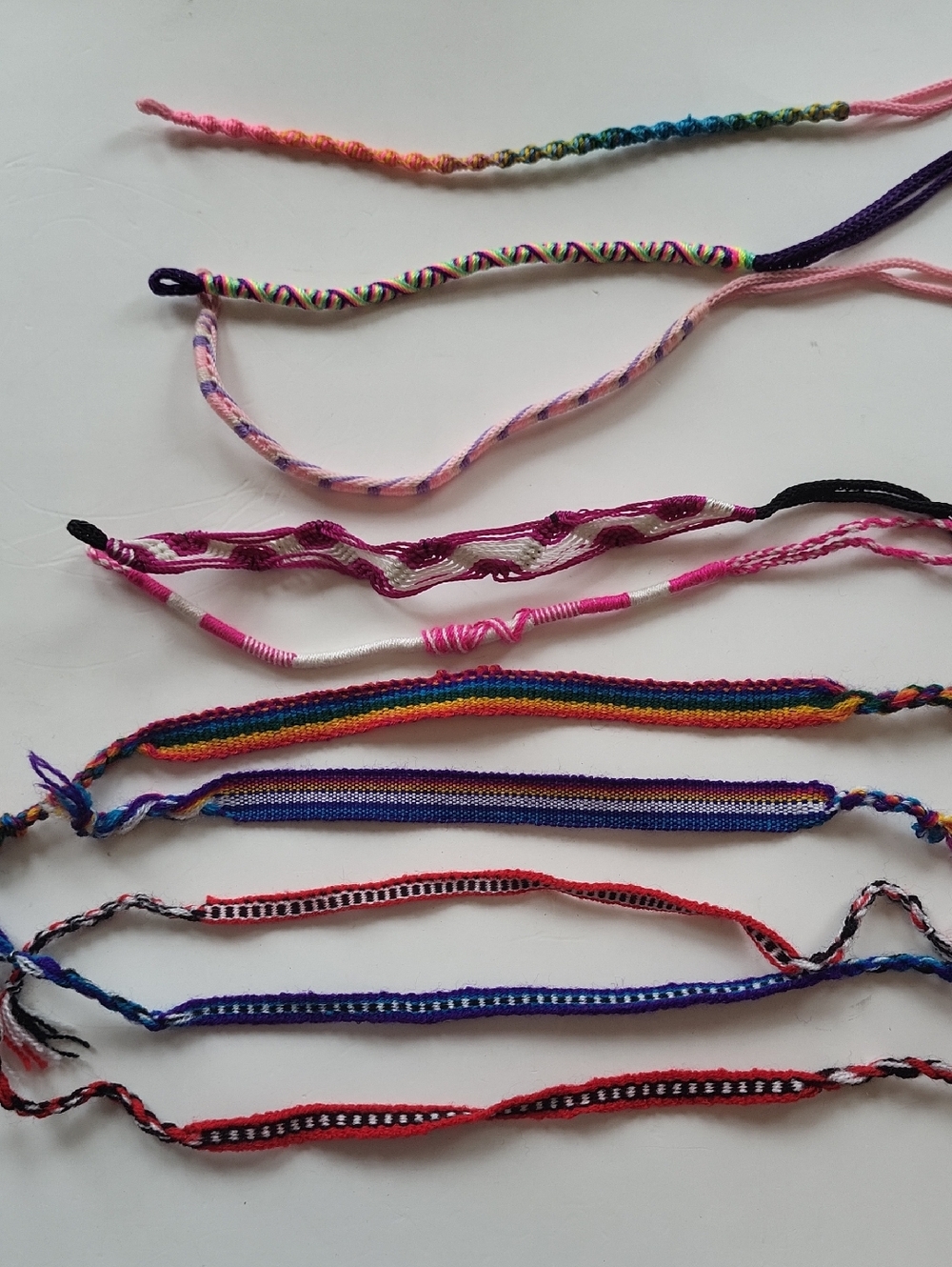 10 Friendship Bracelets Braided and Woven Mixed lot